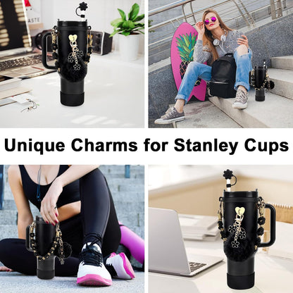 3tyto 13 Pcs Stanley Cup Accessories Set Including Water Bottle Handle Strap, Siliocne Stanley Cup Boot, Siliocne Straw Cover, Stanley Charms for Stanleys Cup 40oz & 30oz Tumbler