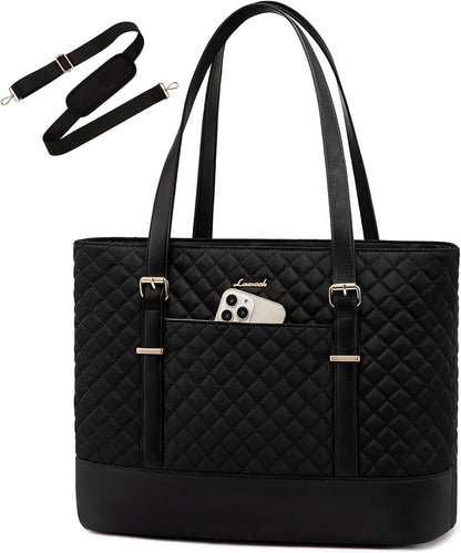Lunch Tote Bag for Women, 15.6 Inch Laptop Work Bag With Lunch Compartment & Large Cup Holder, Lightweight Work Briefcase for Travel, Bussiness, Teacher
