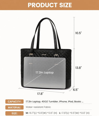 Lunch Tote Bag for Women, 15.6 Inch Laptop Work Bag With Lunch Compartment & Large Cup Holder, Lightweight Work Briefcase for Travel, Bussiness, Teacher