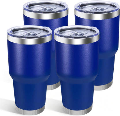 30oz Stainless Steel Tumbler with Lid, Double Wall Vacuum Insulated Powder Coated Travel Mug, Stainless Steel, 1 Pack
