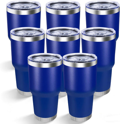 30oz Stainless Steel Tumbler with Lid, Double Wall Vacuum Insulated Powder Coated Travel Mug, Stainless Steel, 1 Pack