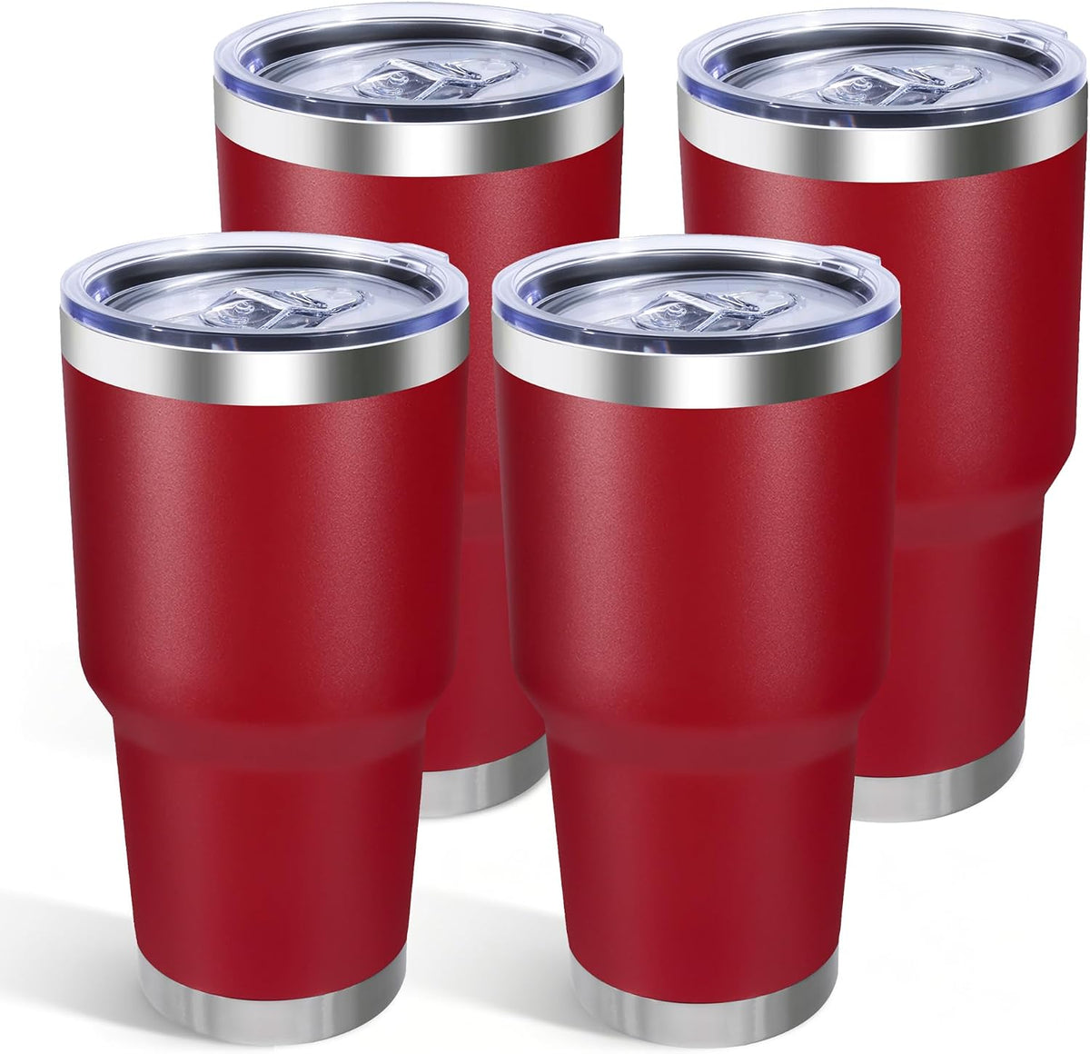 30oz Stainless Steel Tumbler with Lid, Double Wall Vacuum Insulated Powder Coated Travel Mug, Stainless Steel, 1 Pack