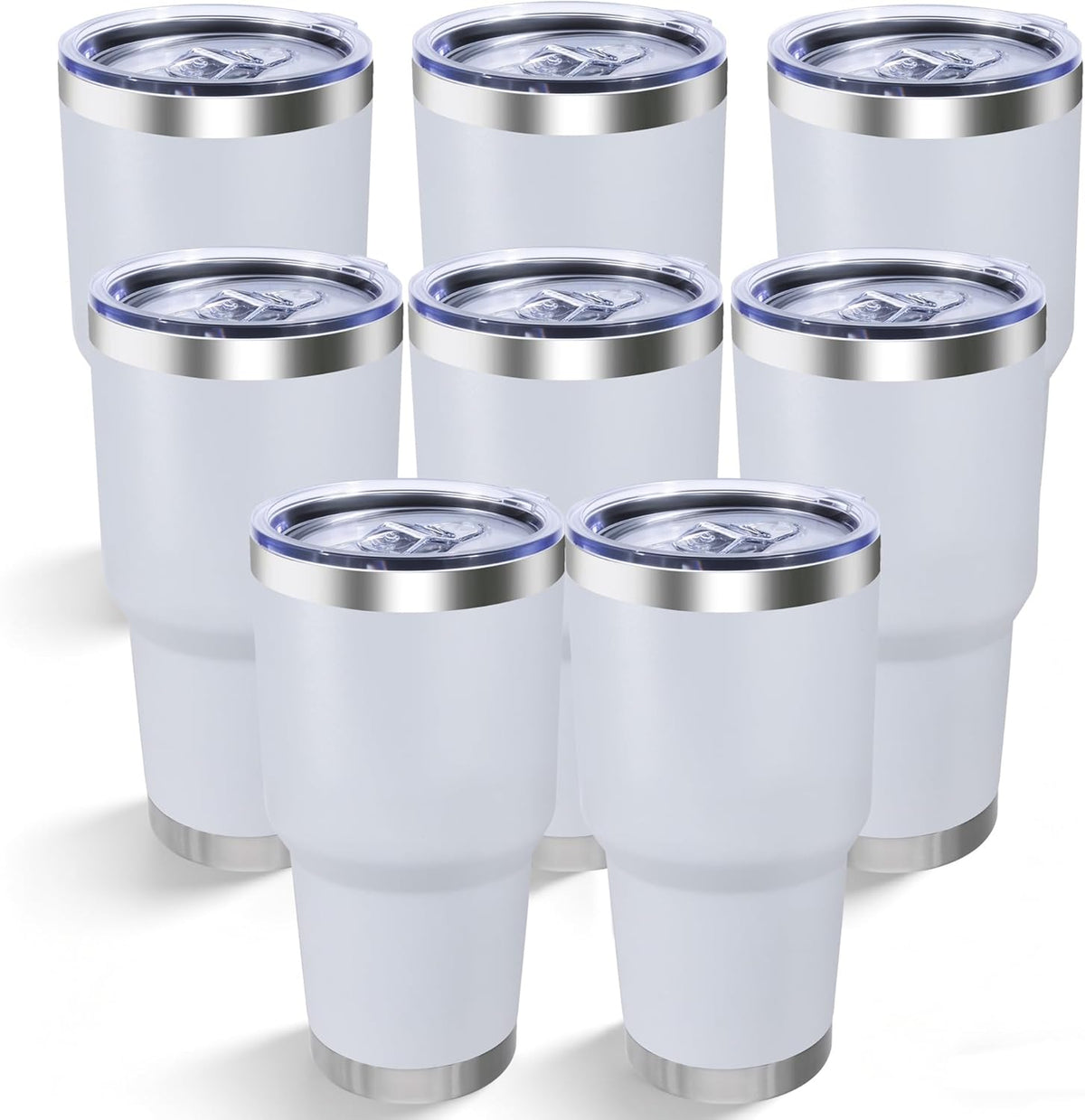 30oz Stainless Steel Tumbler with Lid, Double Wall Vacuum Insulated Powder Coated Travel Mug, Stainless Steel, 1 Pack