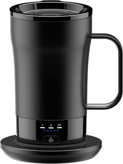 Self-Heating Coffee Mug, 14oz Heated Coffee Mug - Rechargeable Temperature Control Coffee Mug Keep Coffee Hot, Smart Mug Great Gift for Coffee Lovers & Slow Sippers
