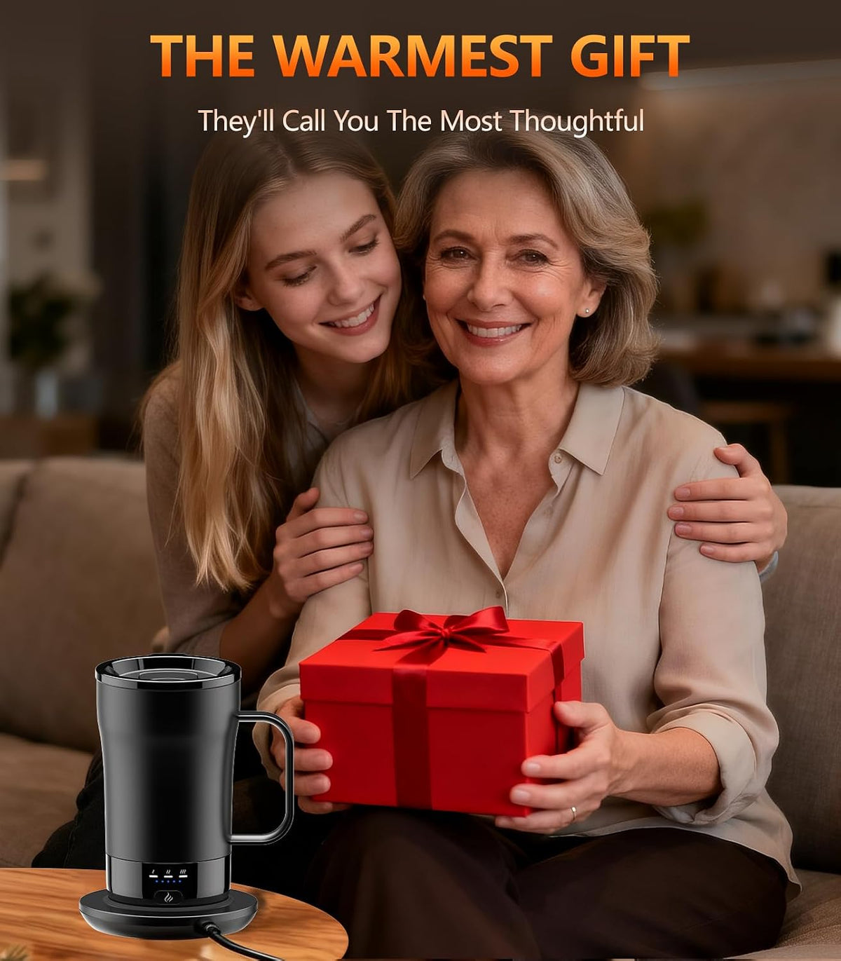 Self-Heating Coffee Mug, 14oz Heated Coffee Mug - Rechargeable Temperature Control Coffee Mug Keep Coffee Hot, Smart Mug Great Gift for Coffee Lovers & Slow Sippers