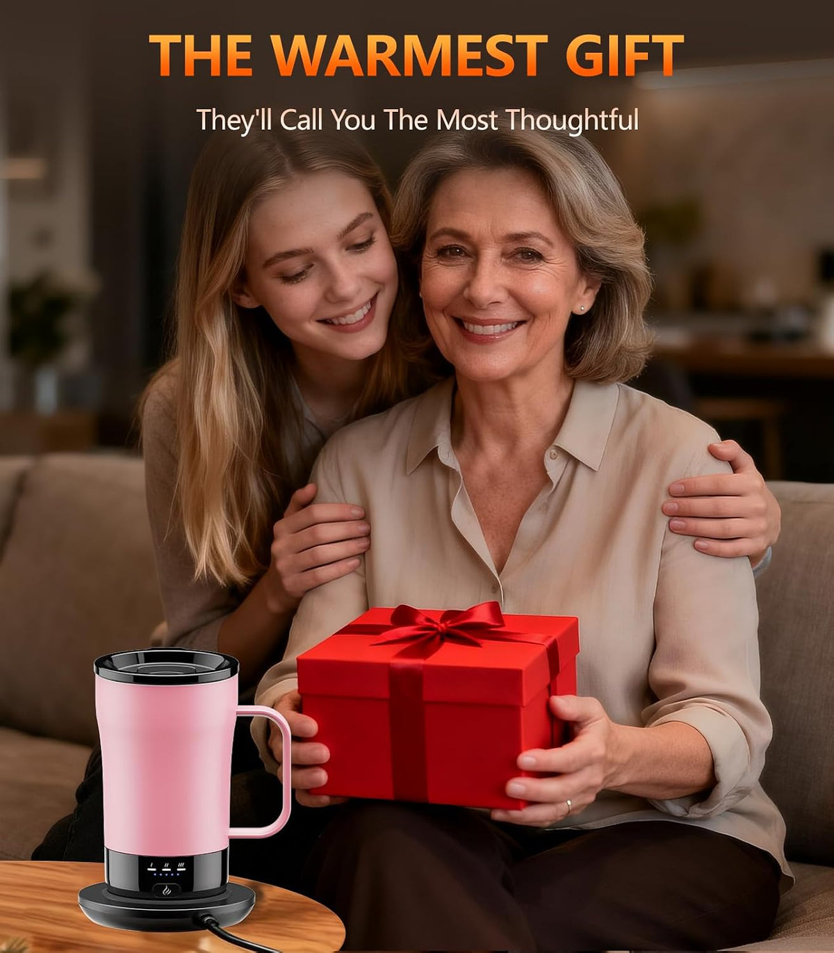 Self-Heating Coffee Mug, 14oz Heated Coffee Mug - Rechargeable Temperature Control Coffee Mug Keep Coffee Hot, Smart Mug Great Gift for Coffee Lovers & Slow Sippers