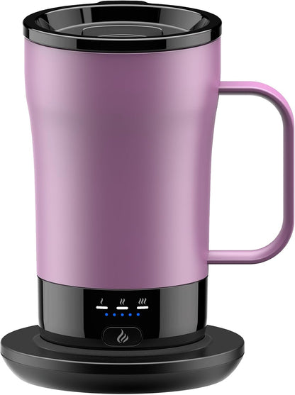 Self-Heating Coffee Mug, 14oz Heated Coffee Mug - Rechargeable Temperature Control Coffee Mug Keep Coffee Hot, Smart Mug Great Gift for Coffee Lovers & Slow Sippers