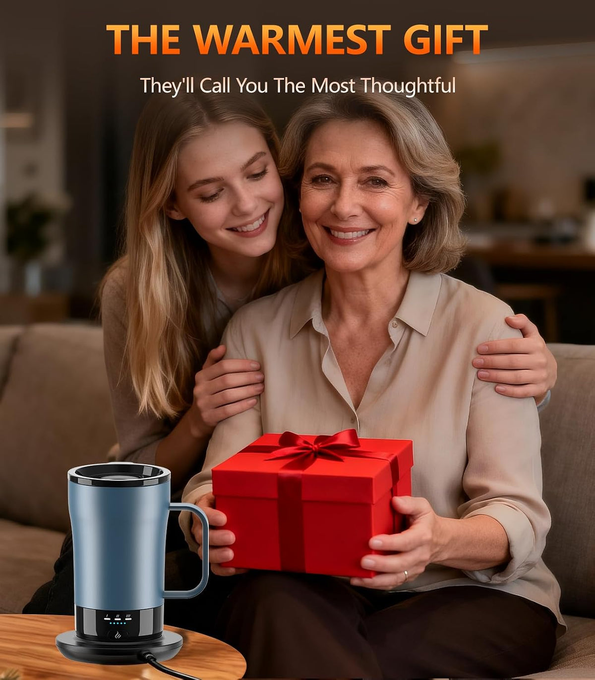 Self-Heating Coffee Mug, 14oz Heated Coffee Mug - Rechargeable Temperature Control Coffee Mug Keep Coffee Hot, Smart Mug Great Gift for Coffee Lovers & Slow Sippers