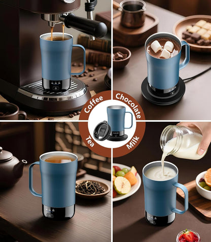 Self-Heating Coffee Mug, 14oz Heated Coffee Mug - Rechargeable Temperature Control Coffee Mug Keep Coffee Hot, Smart Mug Great Gift for Coffee Lovers & Slow Sippers