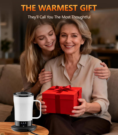 Self-Heating Coffee Mug, 14oz Heated Coffee Mug - Rechargeable Temperature Control Coffee Mug Keep Coffee Hot, Smart Mug Great Gift for Coffee Lovers & Slow Sippers