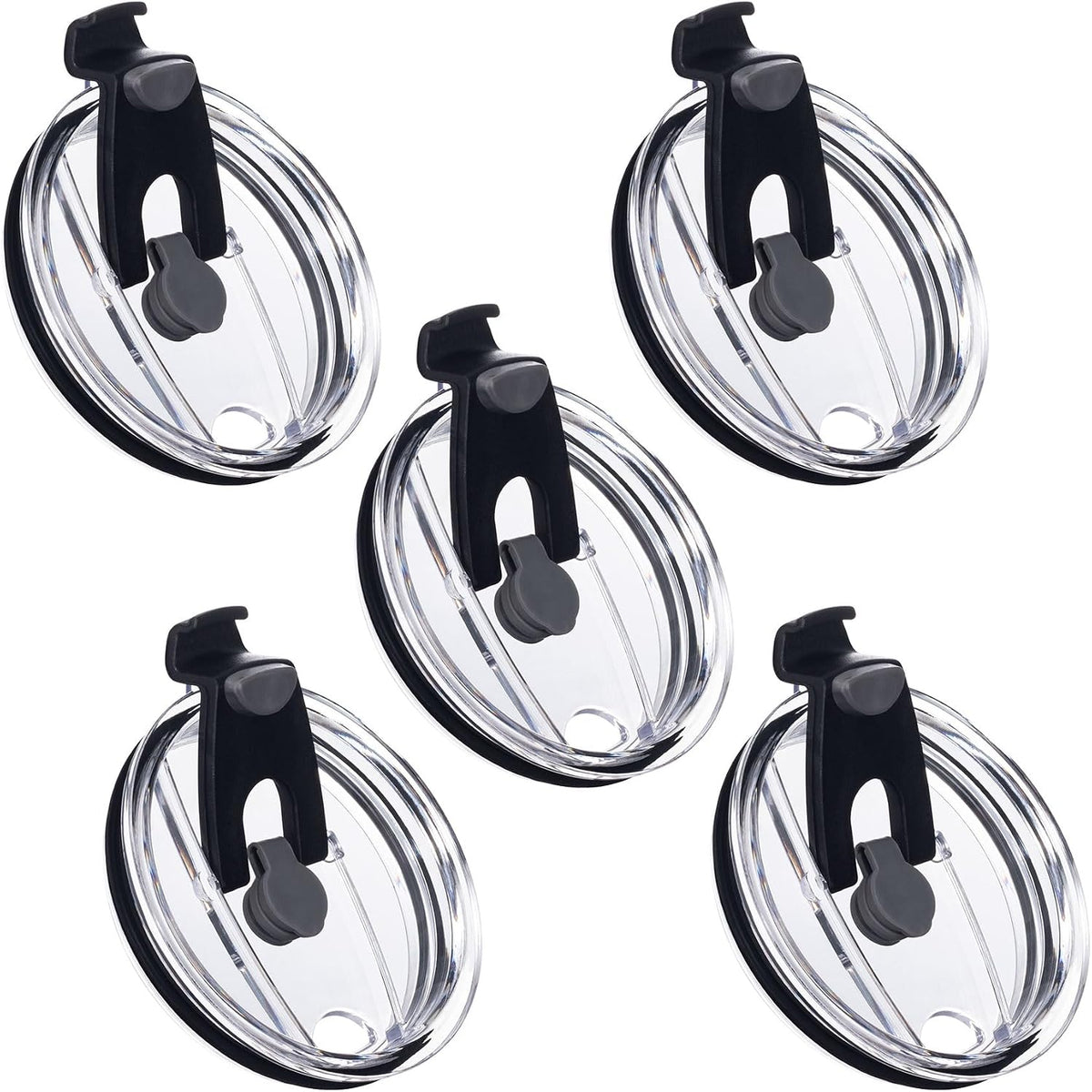 5 Pack Replacement Lids for 20 oz Tumbler, Black