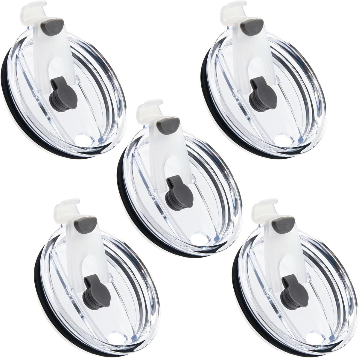 5 Pack Replacement Lids for 20 oz Tumbler, Black