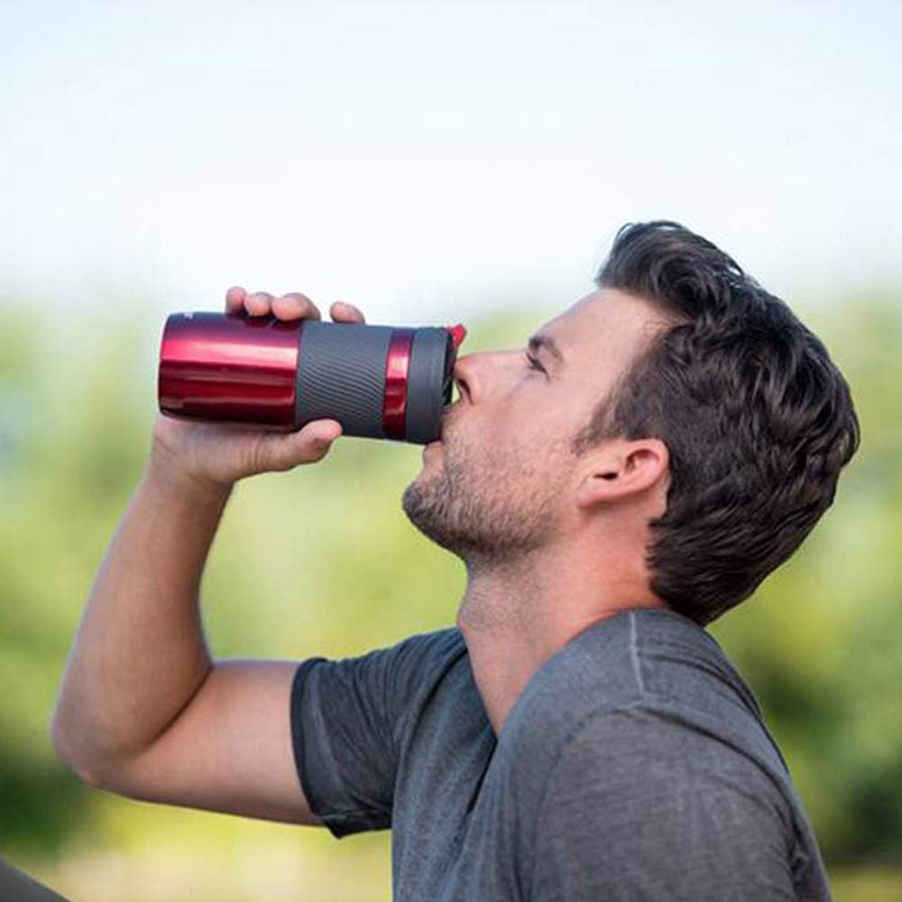 Byron Snapseal Travel Mug, Stainless Steel Thermal mug, vacuum flask, leakproof tumbler, coffee mug with BPA free Easy-Clean Lid, 470 ml, Vivacious