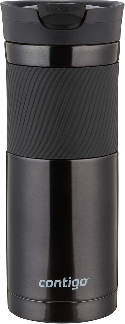 Byron Snapseal Travel Mug, Stainless Steel Thermal mug, vacuum flask, leakproof tumbler, coffee mug with BPA free Easy-Clean Lid, 470 ml, Vivacious