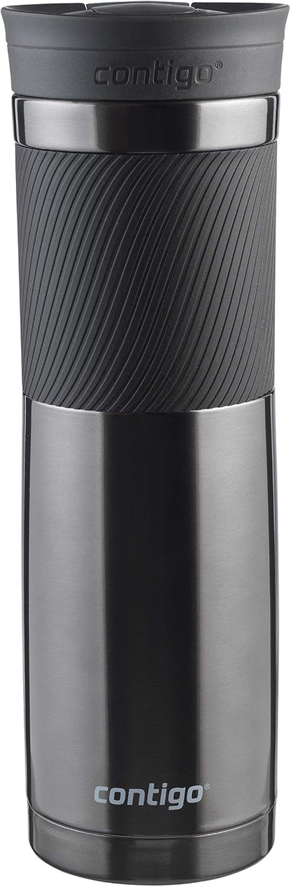 Byron Snapseal Travel Mug, Stainless Steel Thermal mug, vacuum flask, leakproof tumbler, coffee mug with BPA free Easy-Clean Lid, 470 ml, Vivacious