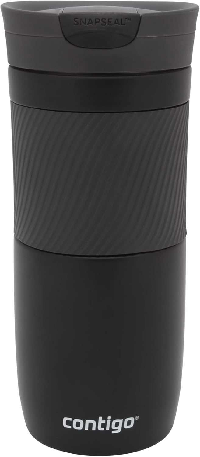 Byron Snapseal Travel Mug, Stainless Steel Thermal mug, vacuum flask, leakproof tumbler, coffee mug with BPA free Easy-Clean Lid, 470 ml, Vivacious