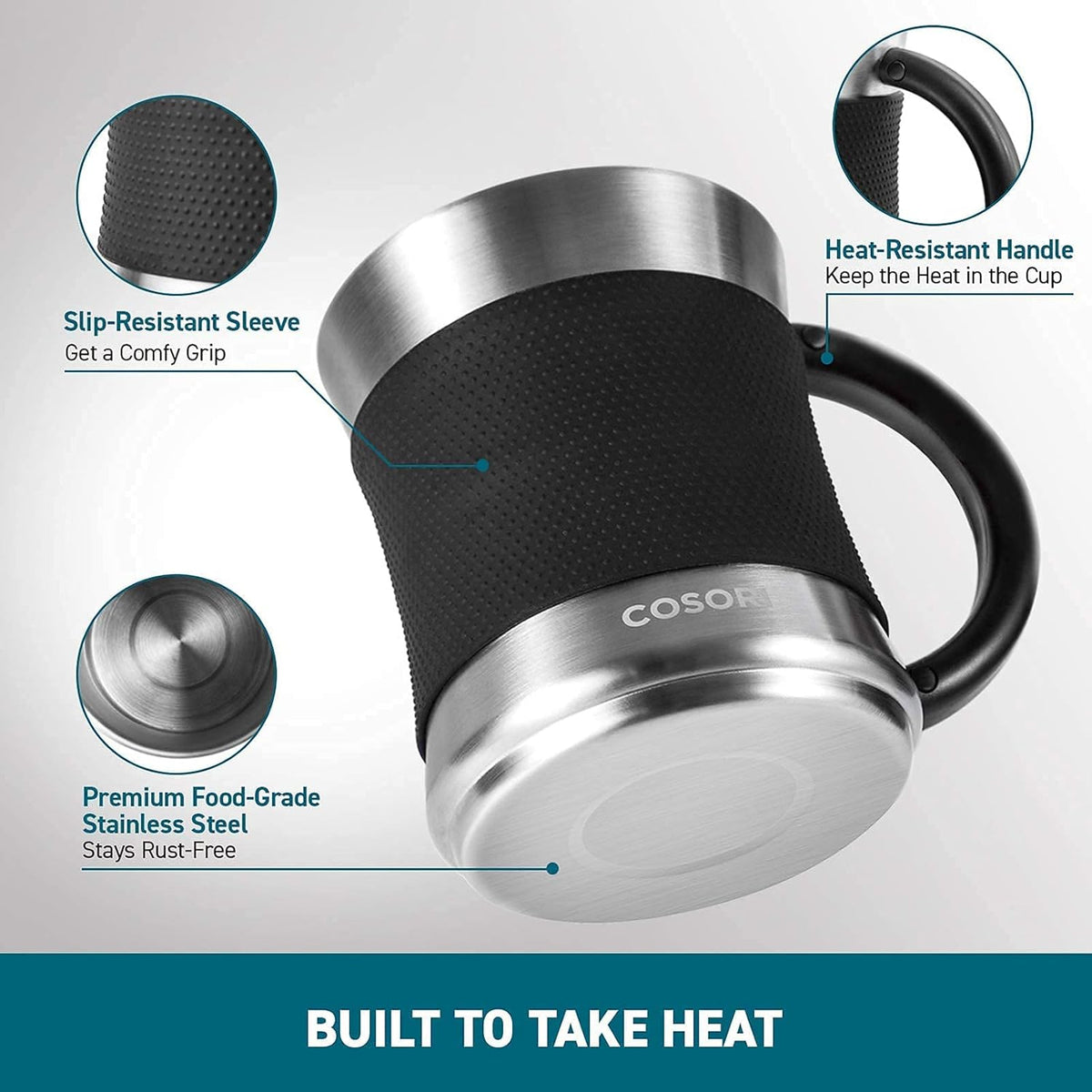 Coffee Mug Warmer & Mug Set, 1°F Precise Temperature Control | Digital Cup Heater, Touch Tech & LCD Digital Display (77-194℉), 304 Stainless Steel, for Desk, Office, Silver/Black