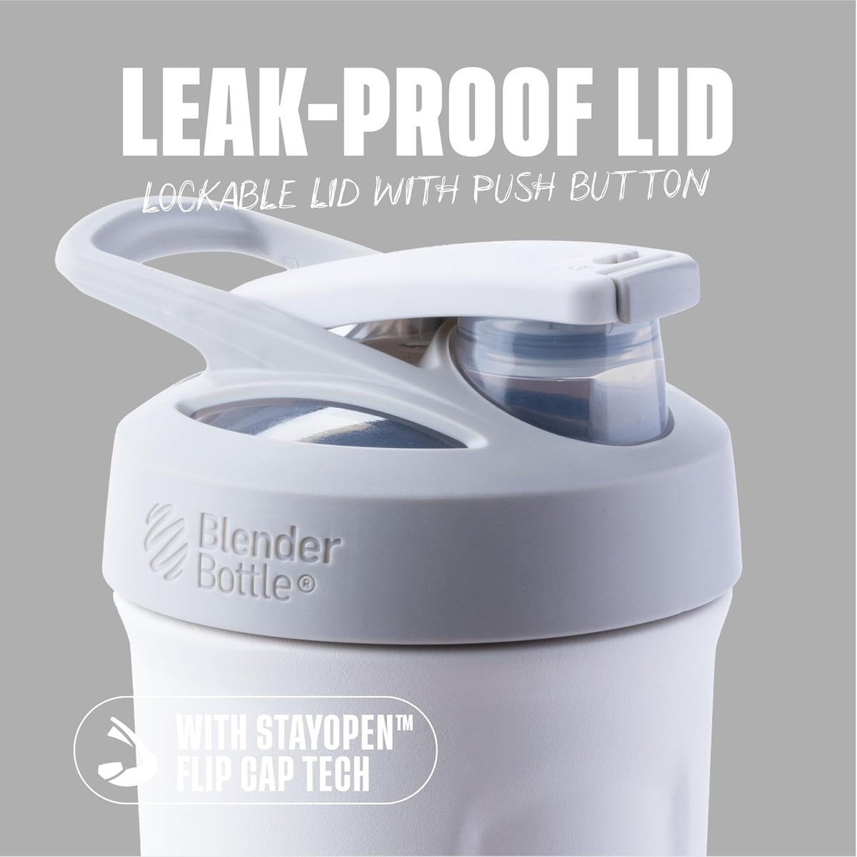 Sport Flip Stainless Steel Shaker Bottle 24 oz White