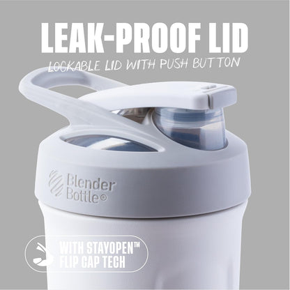 Sport Flip Stainless Steel Shaker Bottle 24 oz White