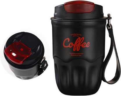 Stainless Steel Coffee Mug, Insulated Coffee Mug with Handle, Insulated -Tumbler with Lid & Handle, Leakproof, Keep Hot/Ice, Tea & Beers, for Home, Offices & Outdoor Use
