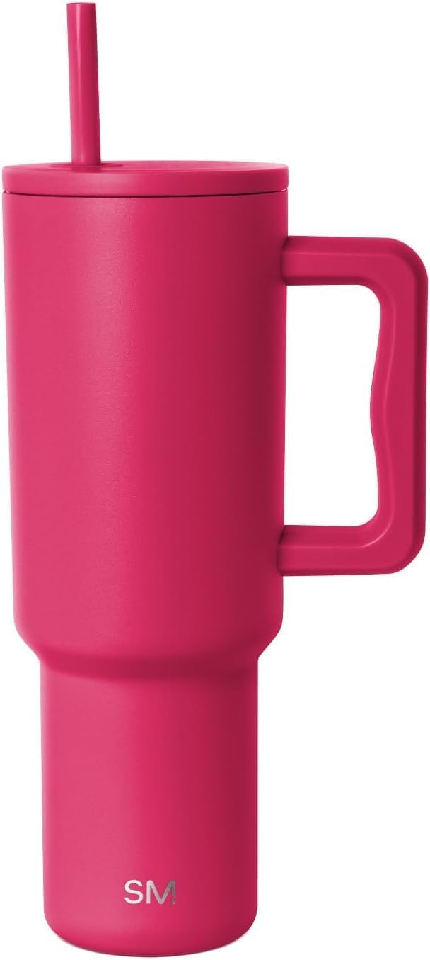 40 oz Trek Tumbler with Handle and Straw Lid | Cup Holder Friendly Insulated Stainless Steel Travel Mug | Slumberland | Trek Tumbler, Travel Mug | Insulated Water Bottle, Cupholder Friendly, Stainless Steel Cup | Slumberland - Colors C
