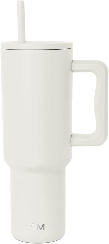 40 oz Trek Tumbler with Handle and Straw Lid | Cup Holder Friendly Insulated Stainless Steel Travel Mug | Slumberland | Trek Tumbler, Travel Mug | Insulated Water Bottle, Cupholder Friendly, Stainless Steel Cup | Slumberland - Colors C