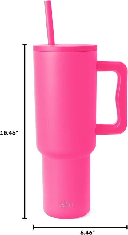 40 oz Trek Tumbler with Handle and Straw Lid | Cup Holder Friendly Insulated Stainless Steel Travel Mug | Slumberland | Trek Tumbler, Travel Mug | Insulated Water Bottle, Cupholder Friendly, Stainless Steel Cup | Slumberland - Colors C