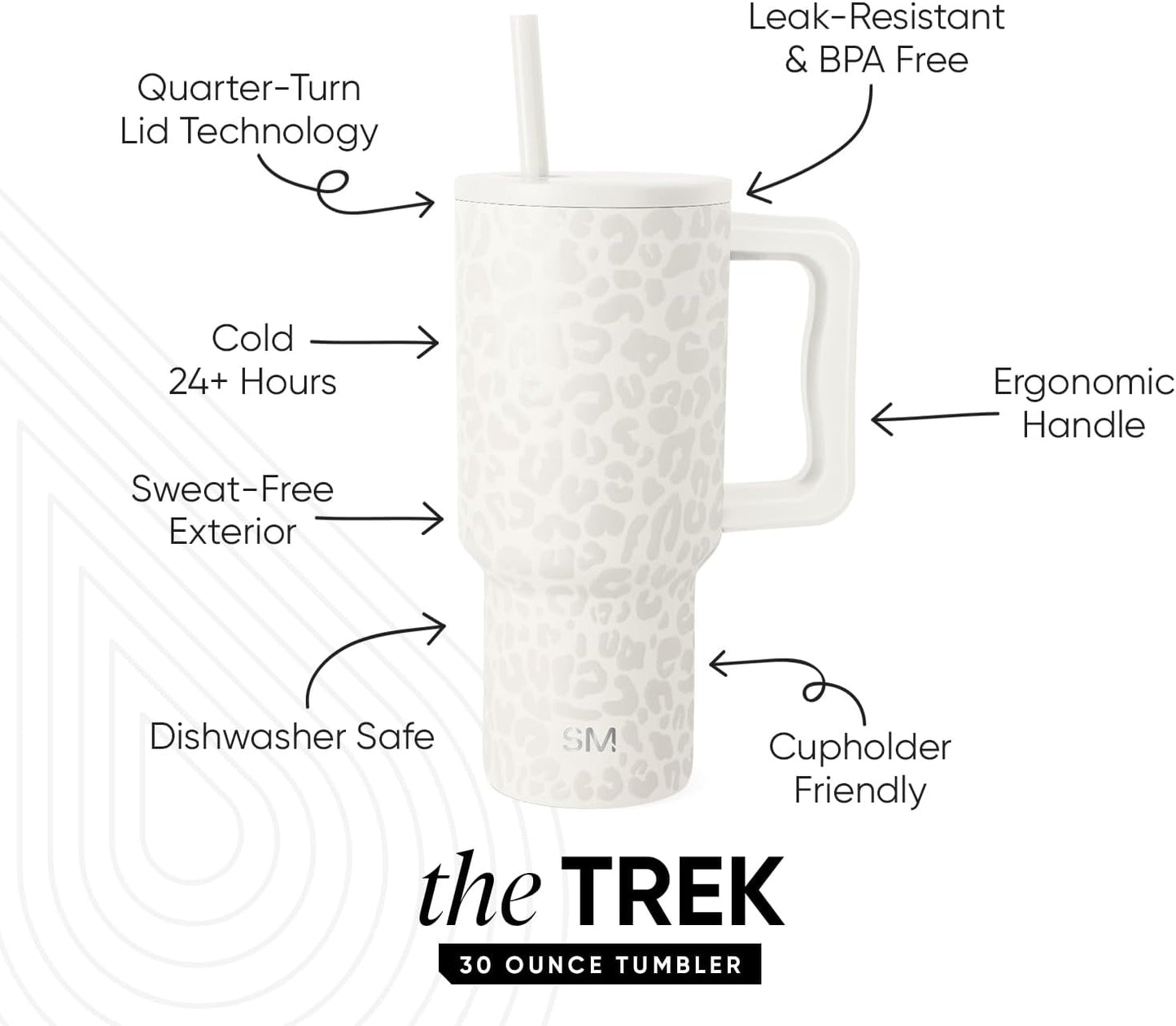 40 oz Trek Tumbler with Handle and Straw Lid | Cup Holder Friendly Insulated Stainless Steel Travel Mug | Slumberland | Trek Tumbler, Travel Mug | Insulated Water Bottle, Cupholder Friendly, Stainless Steel Cup | Slumberland - Colors C