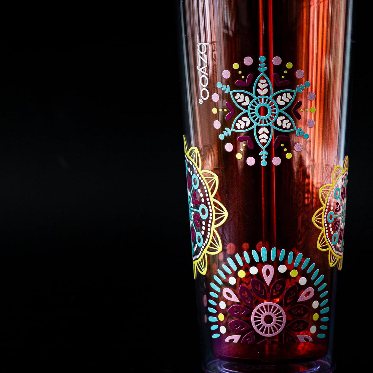 24oz Plastic Tumbler Cup, Lid & Straw, Iced Coffee, Purple Butterfly