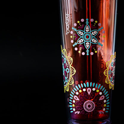 24oz Plastic Tumbler Cup, Lid & Straw, Iced Coffee, Purple Butterfly