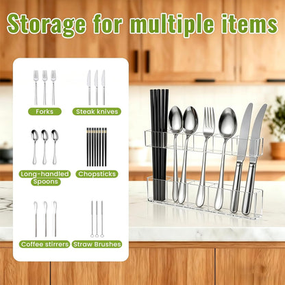 9.5" Large Acrylic Straw Holder for Cabinet Door, Straw Organizer