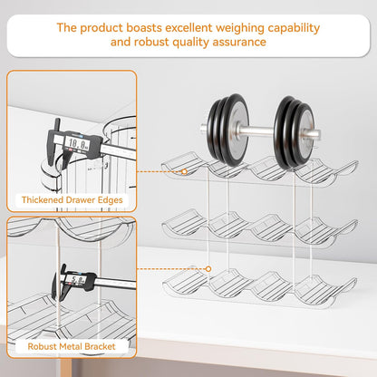 3 Tier Stackable Water Bottle Organizer for Cabinets 40 oz Stanley Cup,Yeti and Other Tumbler Organizer,Larger Compartment Stanley Cup Holder,Waterbottle Storage and Wine Rack for Fridge