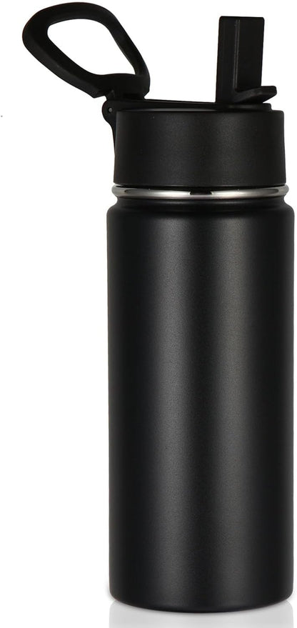 Volhoply 16 OZ Kids Water Bottle Bulk,Insulated Sports Bottles with Straw Lid,Stainless Steel Bottle with Handle Keep Cold & Hot,Double Wall Vacuum Tumbler Cups for School(Eight Color, 8)