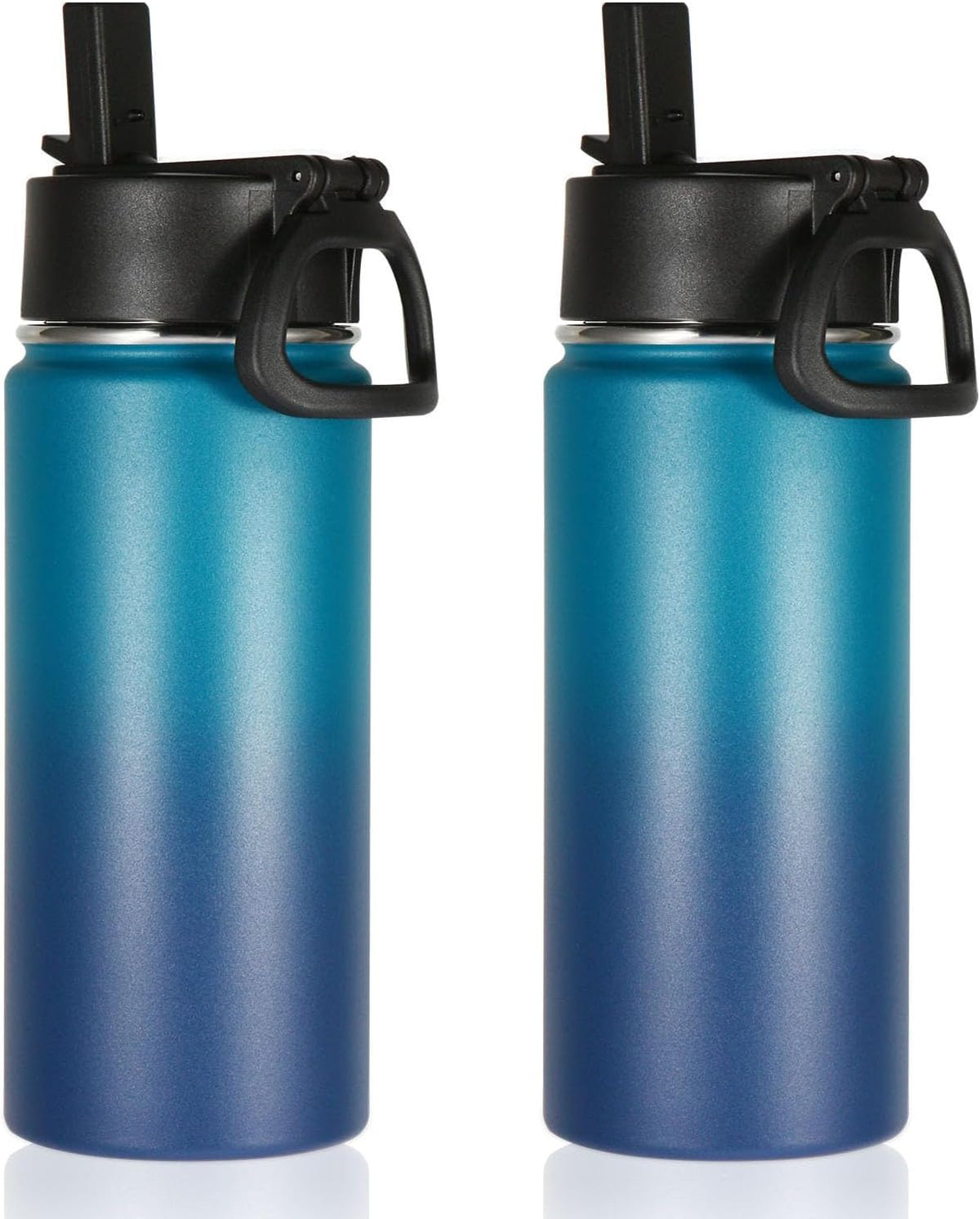 Volhoply 16 OZ Kids Water Bottle Bulk,Insulated Sports Bottles with Straw Lid,Stainless Steel Bottle with Handle Keep Cold & Hot,Double Wall Vacuum Tumbler Cups for School(Eight Color, 8)
