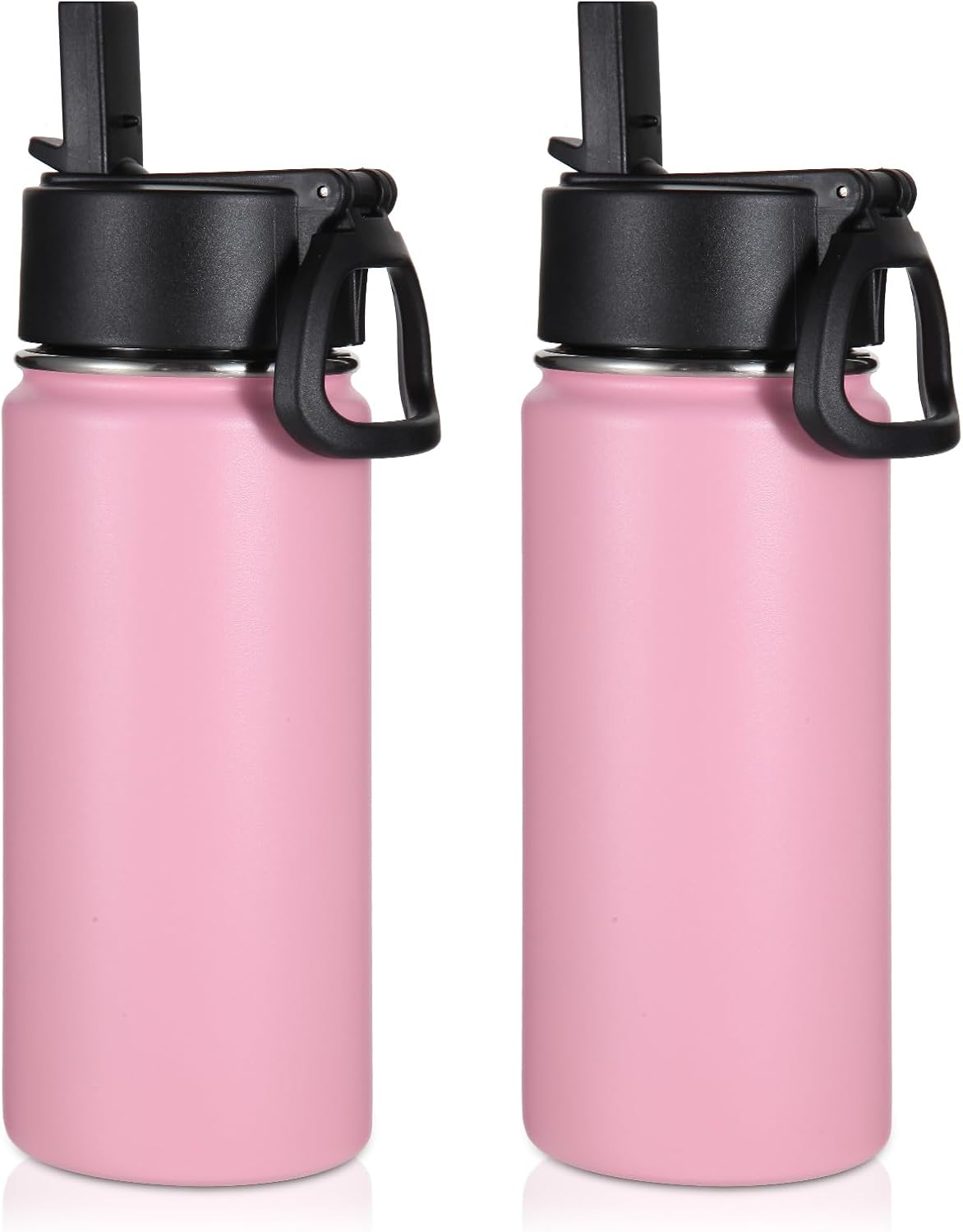 Volhoply 16 OZ Kids Water Bottle Bulk,Insulated Sports Bottles with Straw Lid,Stainless Steel Bottle with Handle Keep Cold & Hot,Double Wall Vacuum Tumbler Cups for School(Eight Color, 8)