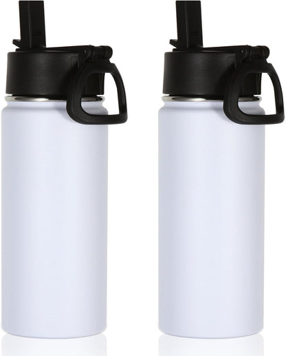 Volhoply 16 OZ Kids Water Bottle Bulk,Insulated Sports Bottles with Straw Lid,Stainless Steel Bottle with Handle Keep Cold & Hot,Double Wall Vacuum Tumbler Cups for School(Eight Color, 8)