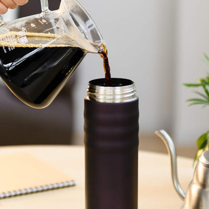 Twist Travel Mug – Slim Vacuum Insulated Ceramic-Lined Thermos | Twist Travel Mug: Slim, Vacuum Insulated Stainless Steel Thermos for Pure Flavor, Spill-Proof, 12oz & 17oz Options