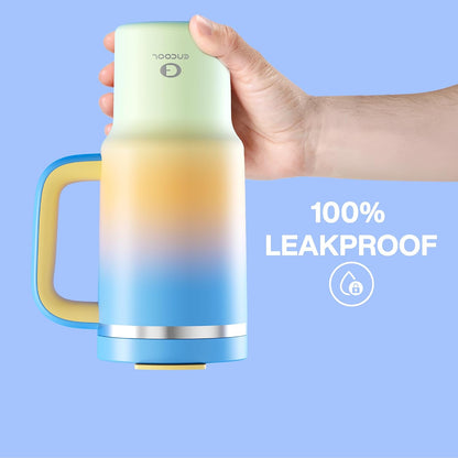 40 oz Tumbler with Handle and Straw: Stainless Steel Insulated Tumbler Keeps Cold for 24 Hours, Leakproof Travel Cup Fits in Cup Holder and BPA-Free, Cotton Candy