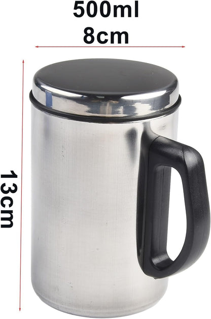 Vacuum Insulated Coffee Travel Mug Stainless Steel Thermal Cup With Wide Handle Secure Lid For Tea Hot Cold Beverages Indoor Outdoor Use 350Ml 500Ml(350ML)