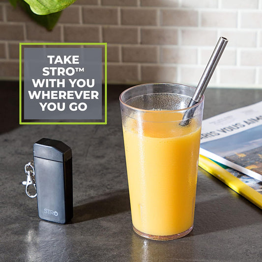 Portable Reusable Metal Straw with Travel Case & Built-in Cleaning Brush, Stainless Steel Straws Drinking Straw for 20 and 30 oz Tumblers, Cans, Bottles, Cups