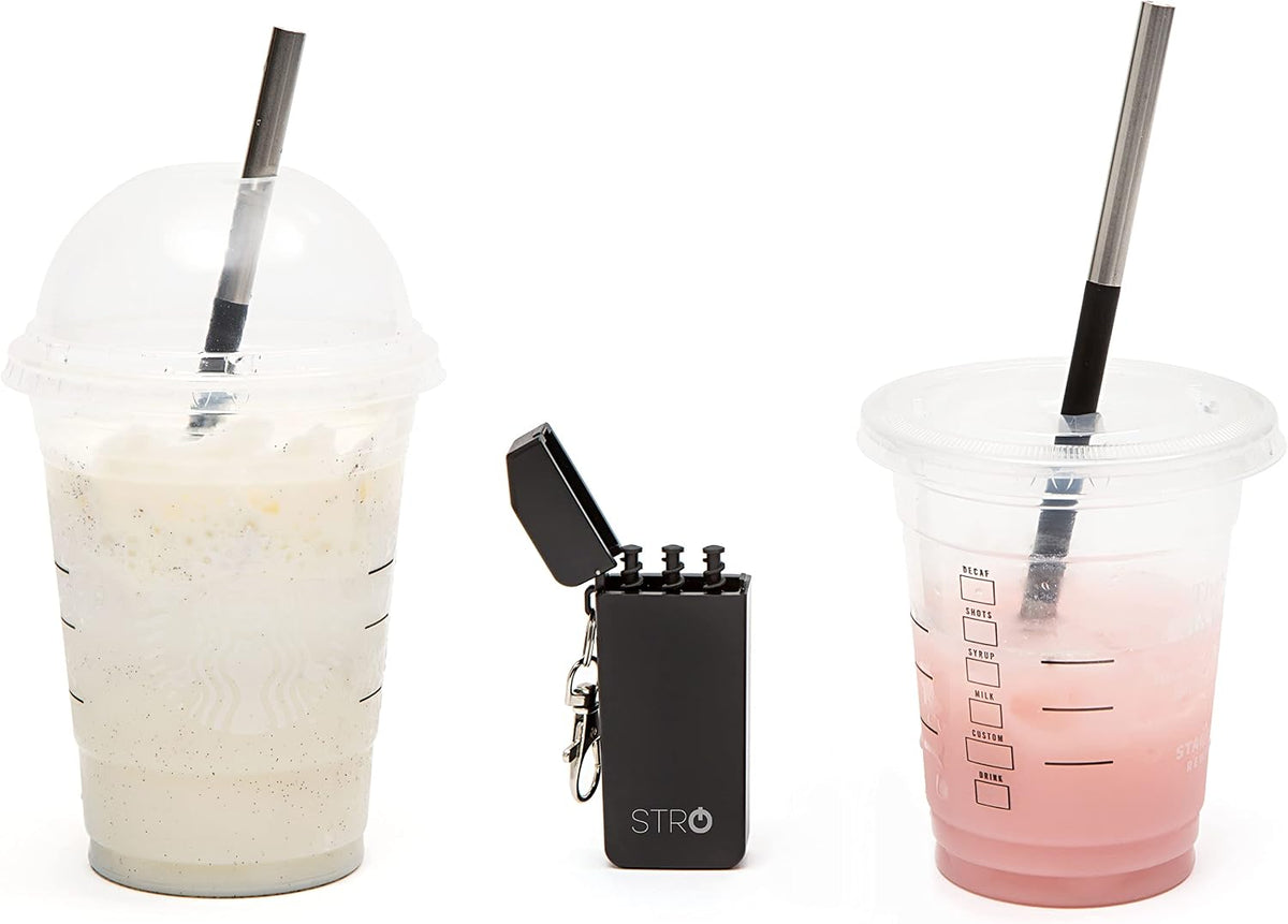 Portable Reusable Metal Straw with Travel Case & Built-in Cleaning Brush, Stainless Steel Straws Drinking Straw for 20 and 30 oz Tumblers, Cans, Bottles, Cups