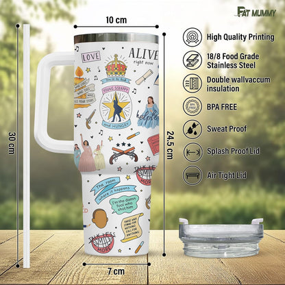 Funny Pickle 40oz Insulated Tumbler With Handle And Straw, Stainless Steel Travel Cup, Laser Pickle Lover Gift, I’m Kind Of A Big Dill Mothers day Gifts