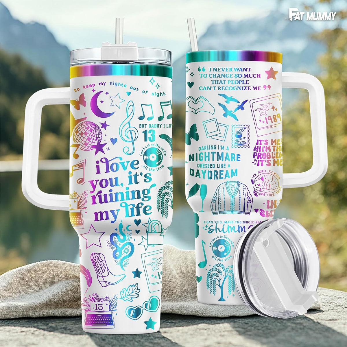 Funny Pickle 40oz Insulated Tumbler With Handle And Straw, Stainless Steel Travel Cup, Laser Pickle Lover Gift, I’m Kind Of A Big Dill Mothers day Gifts