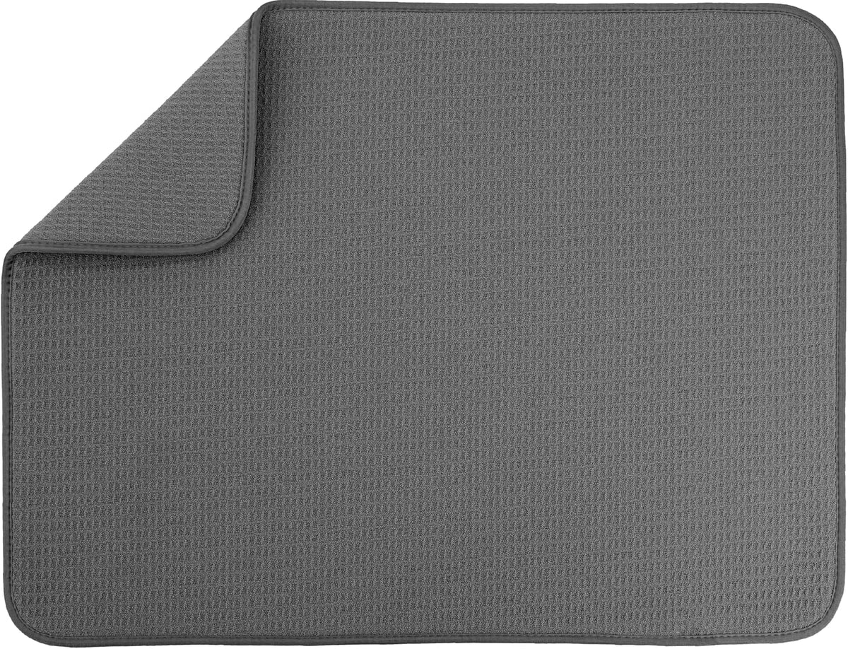 . Dish Drying Mat, 18" x 24", XL, Charcoal Grey