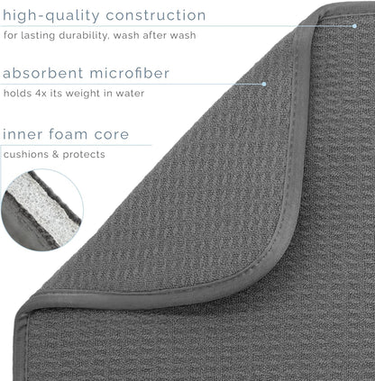 . Dish Drying Mat, 18" x 24", XL, Charcoal Grey