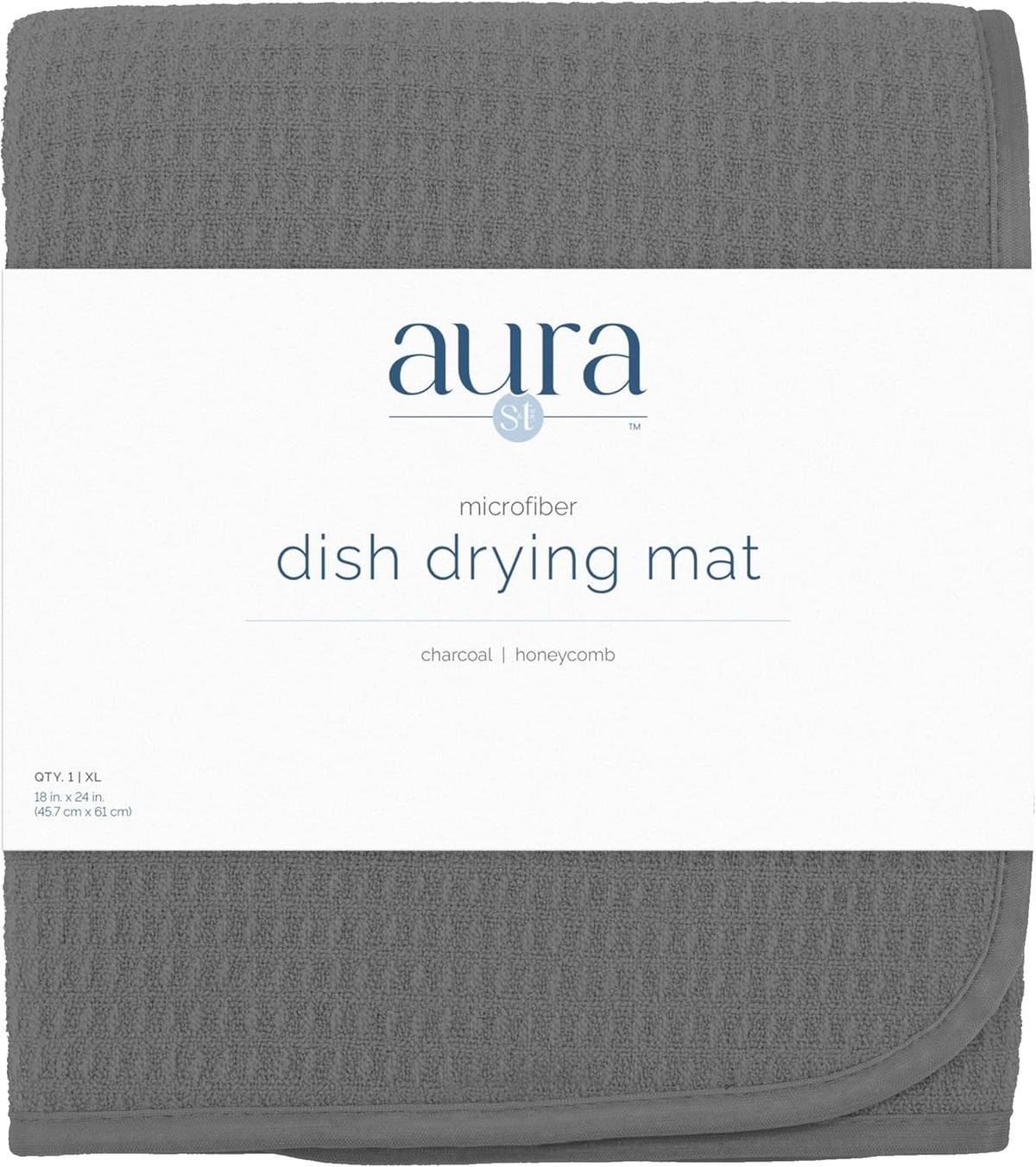 . Dish Drying Mat, 18" x 24", XL, Charcoal Grey