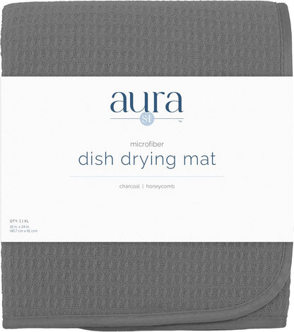 . Dish Drying Mat, 18" x 24", XL, Charcoal Grey