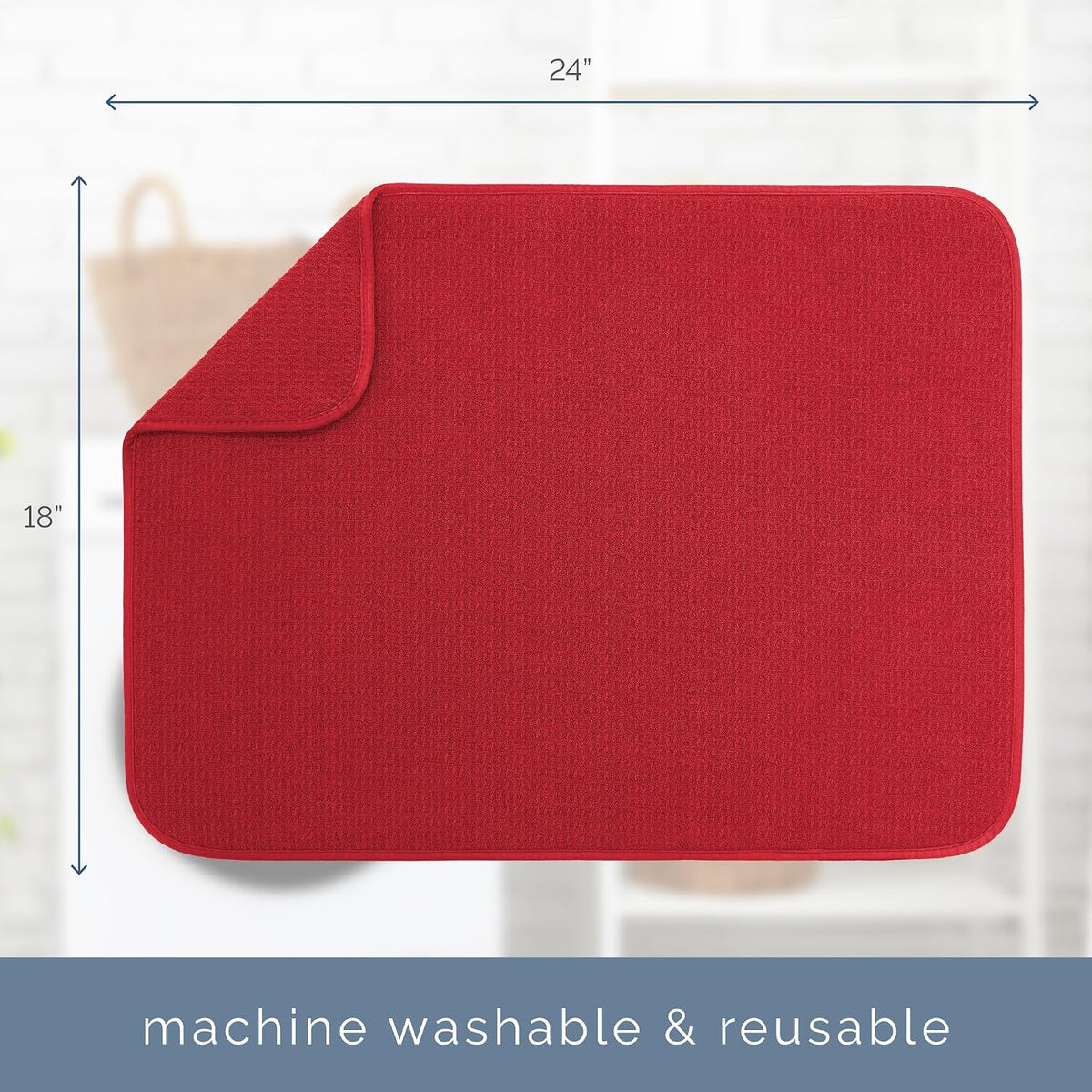 . Dish Drying Mat, 18" x 24", XL, Charcoal Grey