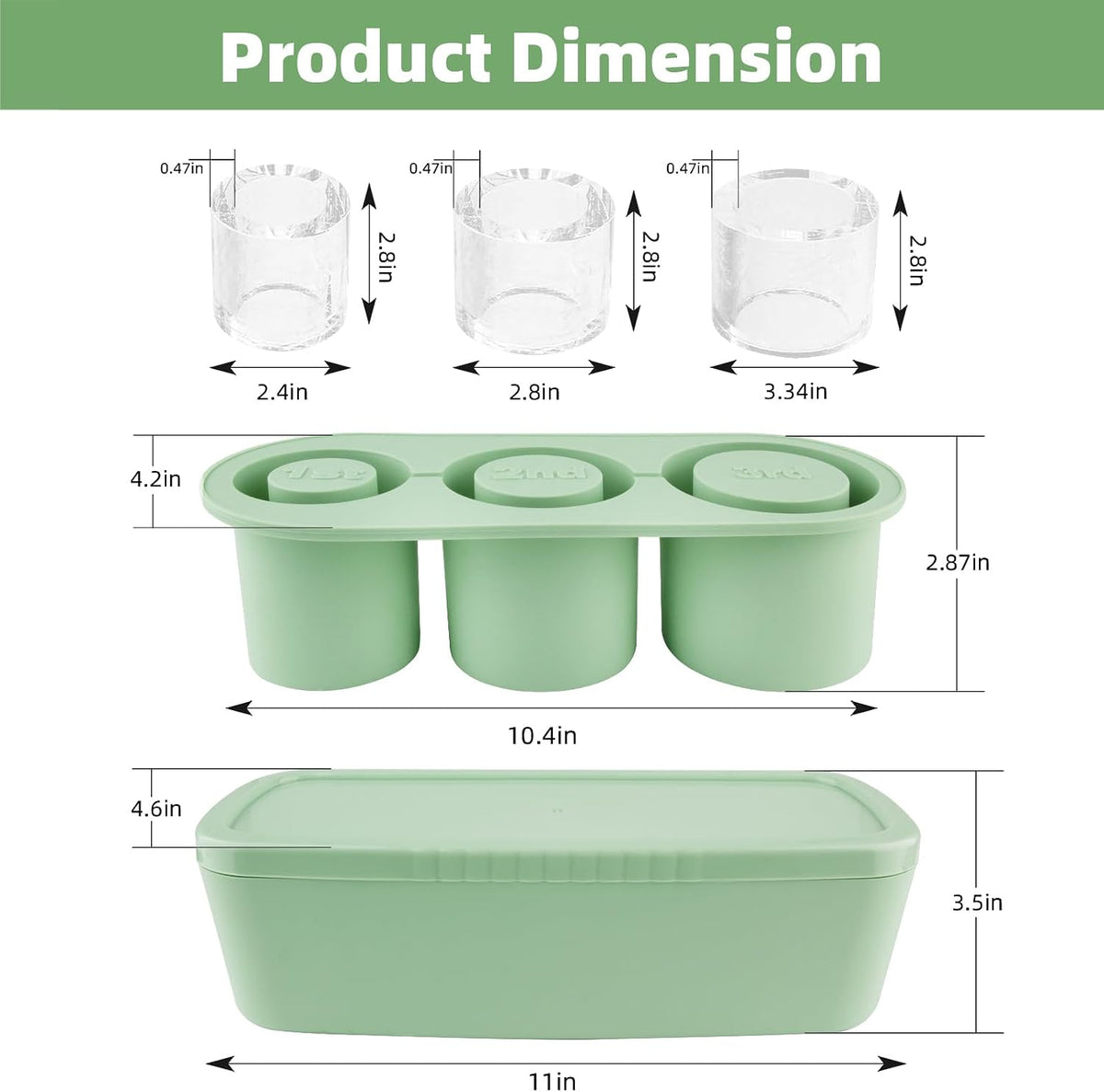 Tumbler Ice Mold, Ice Cube Tray for 30 oz -40 oz Tumbler Cup
