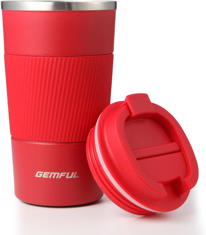 GEMFUL 17oz Coffee Travel Mug Insulated Stainless Steel Tumbler (Black) | Double-wall Vacuum, Leak-proof Lid, for Women/Men/Coffee Lover, Bpa-free,Easy Clean, Hot/cold for Commute/Office/Outdoor/Home